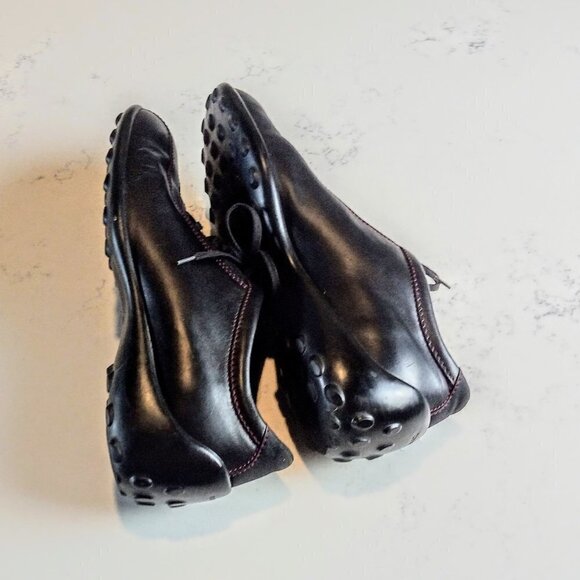 Tod's Black Leather Lace-Up Driving Shoes 9.5 - Picture 4 of 7